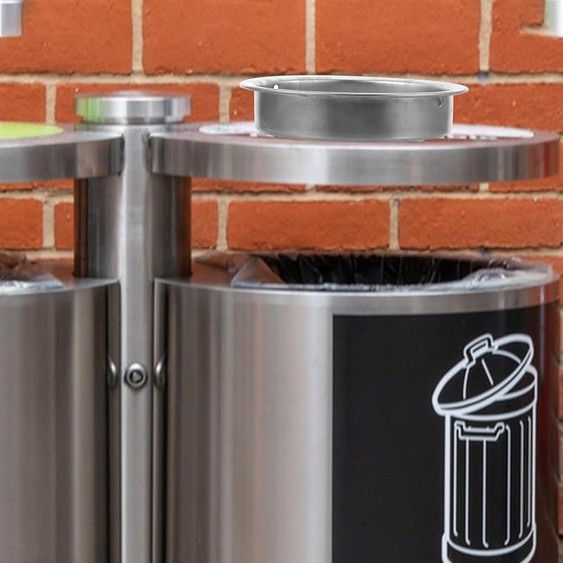 Stainless Steel Ashtray With Smoke Extinguishing Plate Reusable Outdoor Household - Image 3